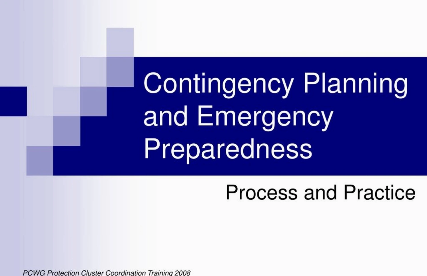 Contingency planning training
